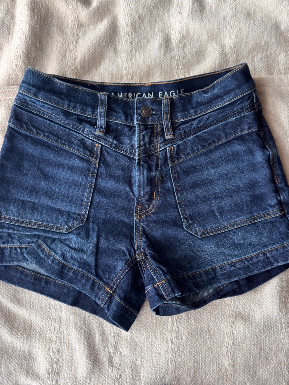 American Eagle Outfitters Dark Blue Denim Shortie Shorts